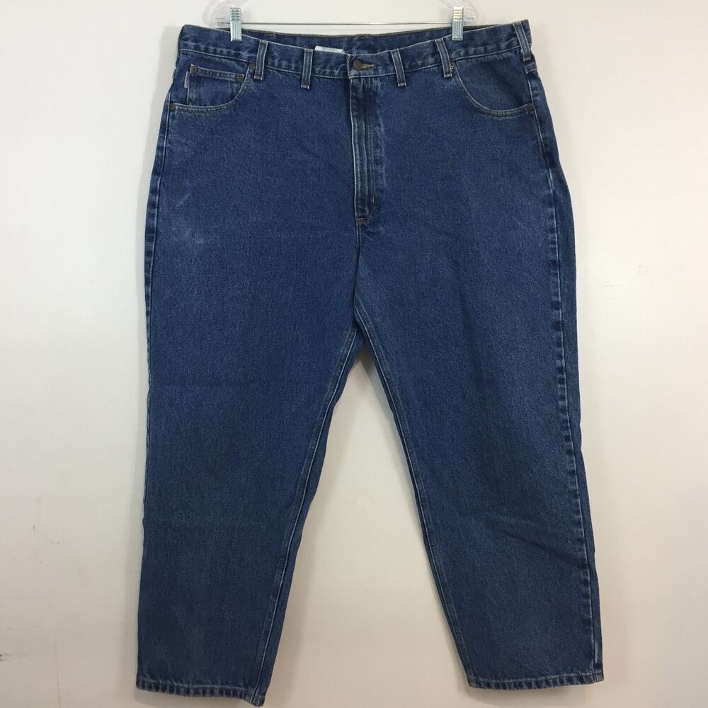 Y2K Carhartt Mens Jeans Size 46x30 Relaxed Straight Leg Blue Workwear B17